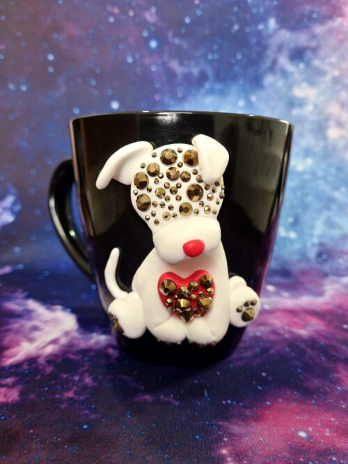 Puppy love polymer clay art